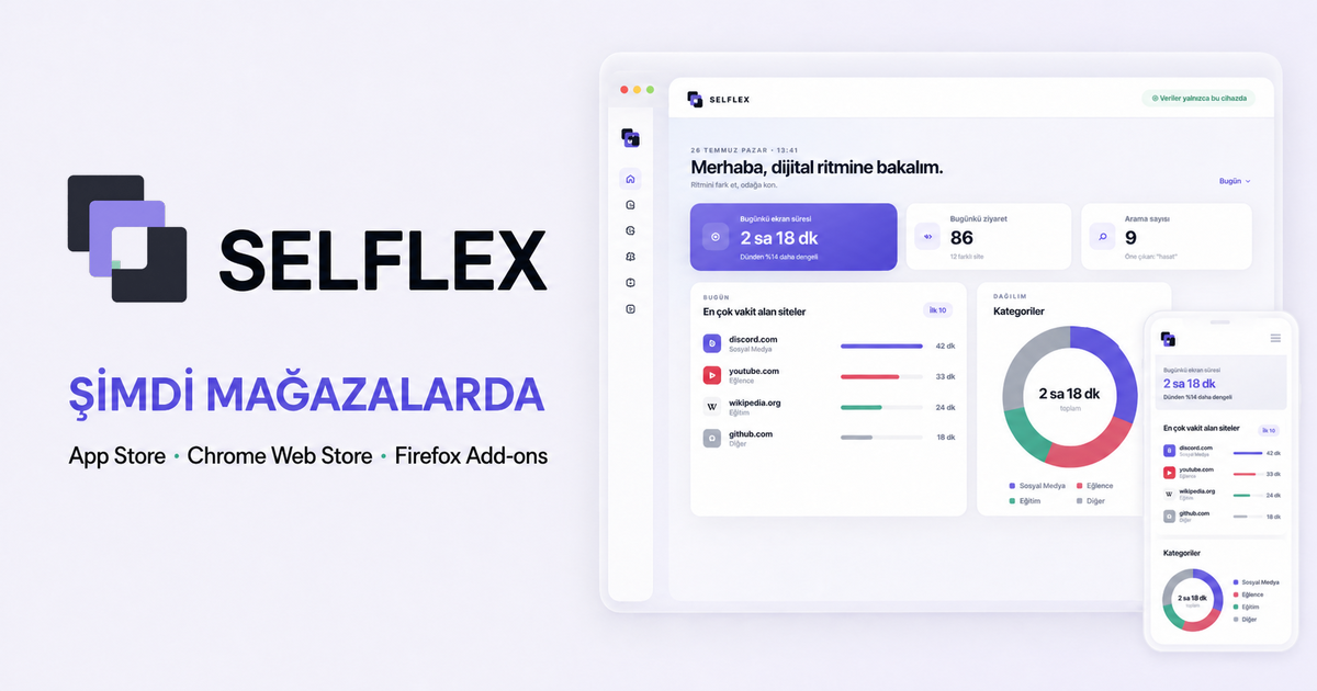 SELFLEX şimdi App Store, Chrome Web Store ve Firefox Add-ons’ta